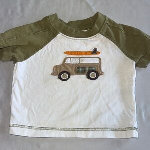 Gymboree - Olive and White Surf Van Tee